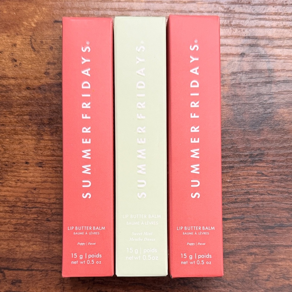 Summer Fridays Lip Butter Balm Set - Red, Cream, Green